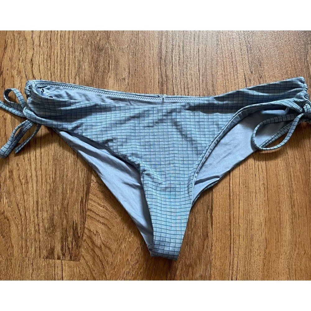 RVCA womens blue checkered bikini bottoms Medium